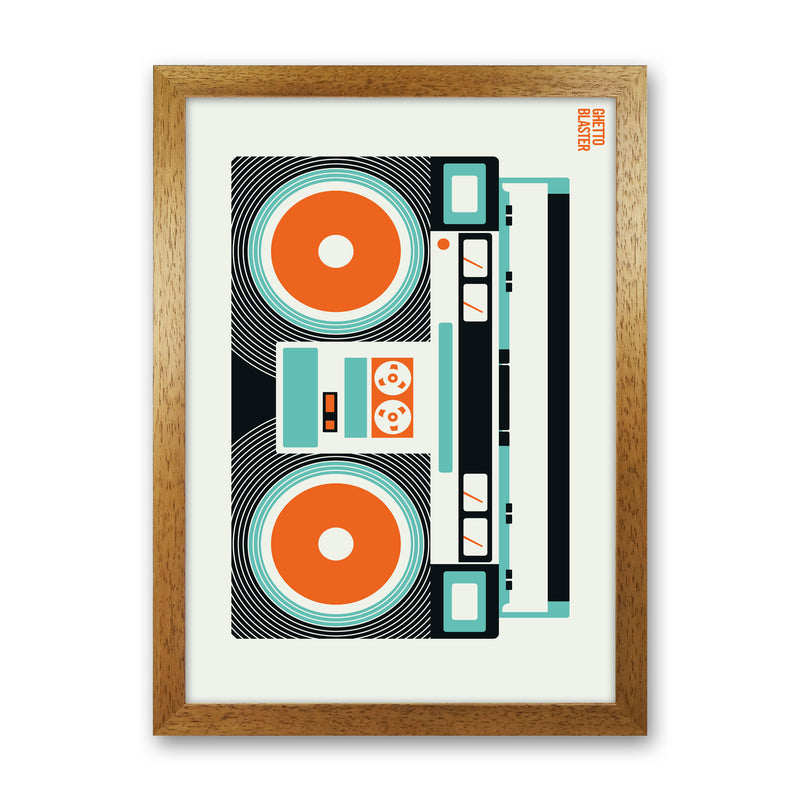 Icons Ghetto Blaster Art Print by Bo Lundberg Oak Grain