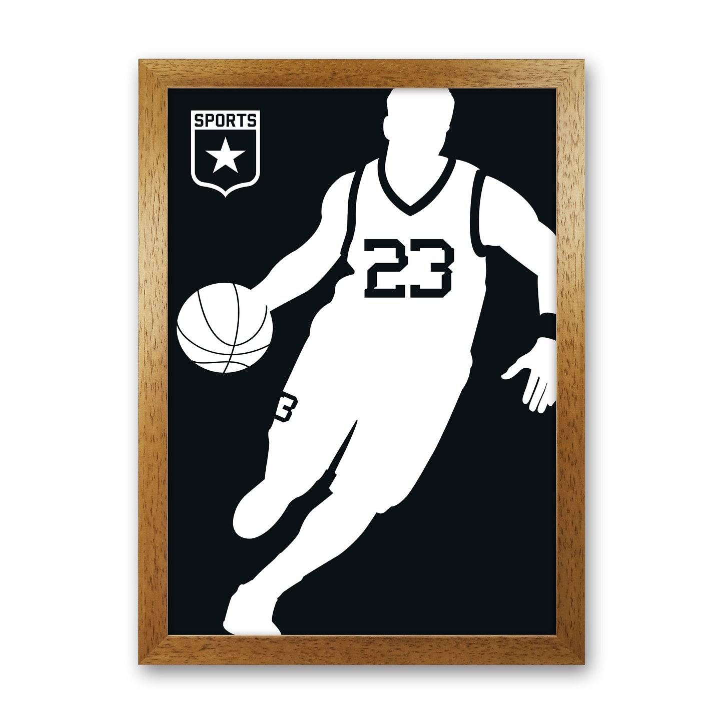 Basketball Black Art Print by Bo Lundberg Oak Grain