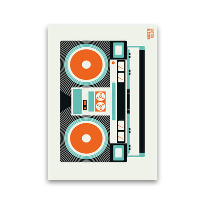 Icons Ghetto Blaster Art Print by Bo Lundberg Print Only