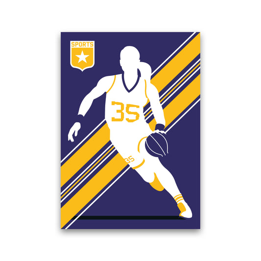 Basketball Blue Art Print by Bo Lundberg Print Only