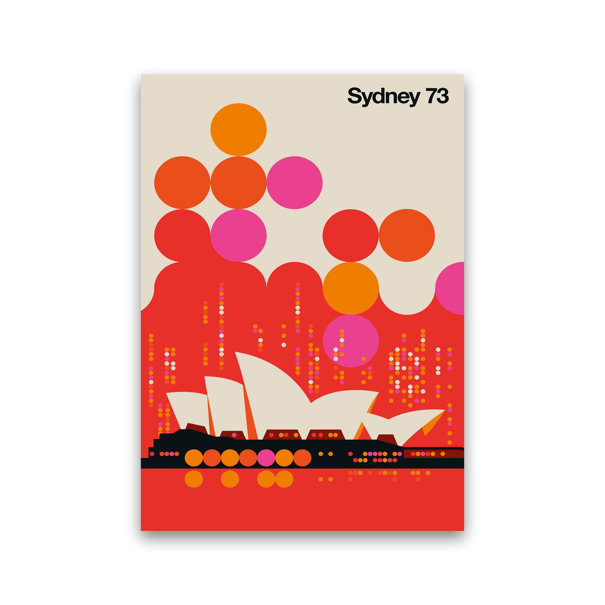 Sydney 73 Red Art Print by Bo Lundberg Print Only