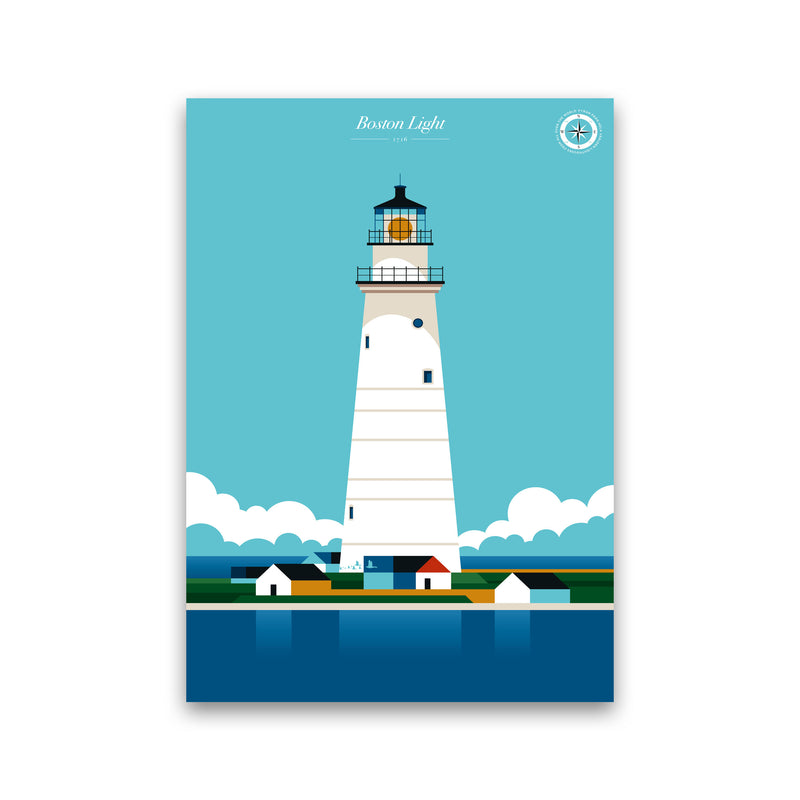 Boston Light Art Print by Bo Lundberg Print Only