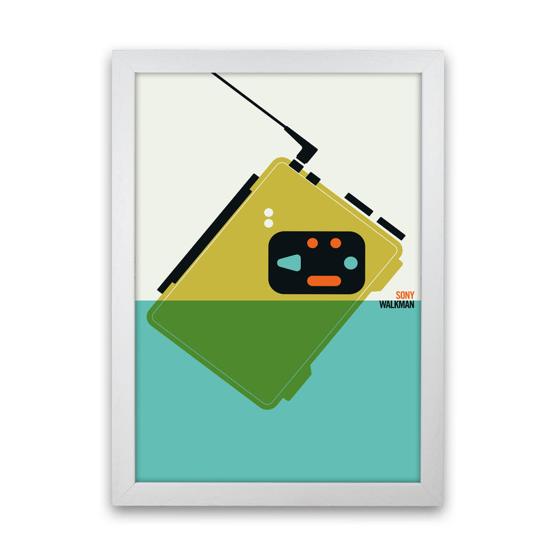 Icons Walkman Art Print by Bo Lundberg White Grain