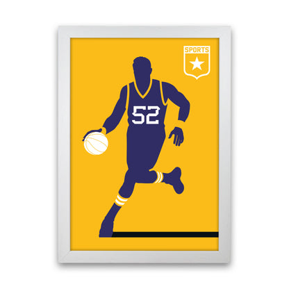 Basketball Yellow Art Print by Bo Lundberg White Grain