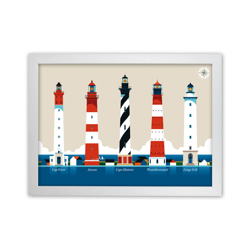 Lighthouse Island 150 Art Print by Bo Lundberg White Grain
