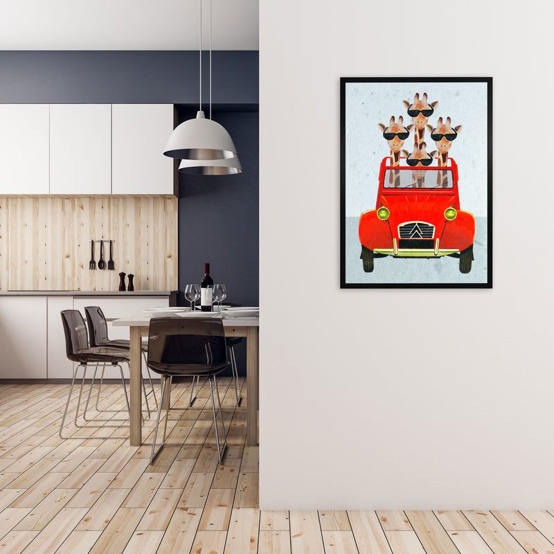Giraffes On Holiday 2 Art Print by Coco Deparis A1 White Frame