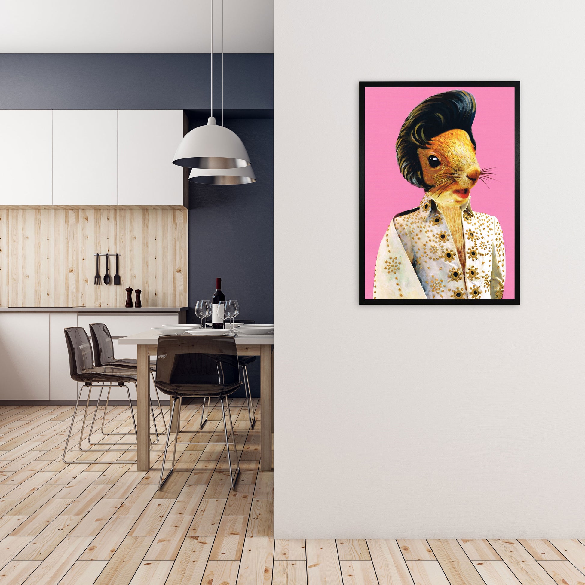 Elvis Presley Art Print by Coco Deparis A1 White Frame