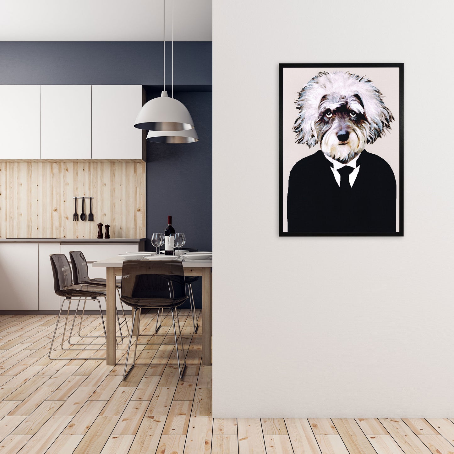 Einstein Art Print by Coco Deparis A1 White Frame