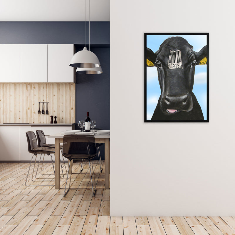 Cow Barcode 01 Art Print by Coco Deparis A1 White Frame