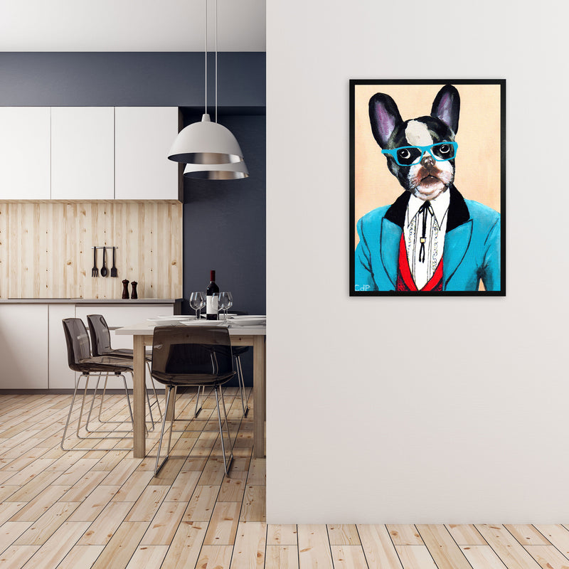 Bulldog 03 Art Print by Coco Deparis A1 White Frame