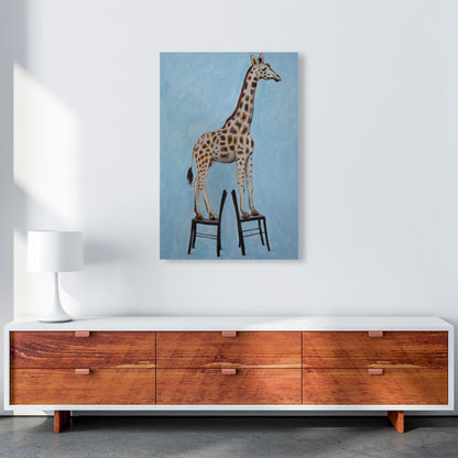 Giraffe On Chairs Art Print by Coco Deparis A1 Canvas