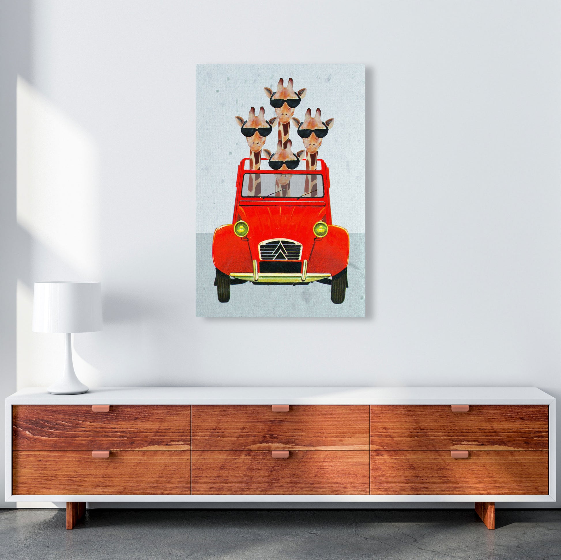 Giraffes On Holiday 2 Art Print by Coco Deparis A1 Canvas