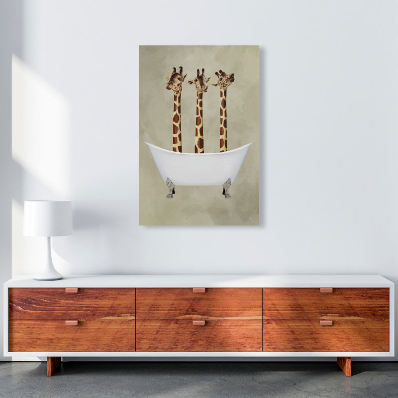 Giraffes In Bathtub Art Print by Coco Deparis A1 Canvas