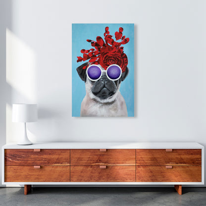 Fashion Pug Blue Art Print by Coco Deparis A1 Canvas