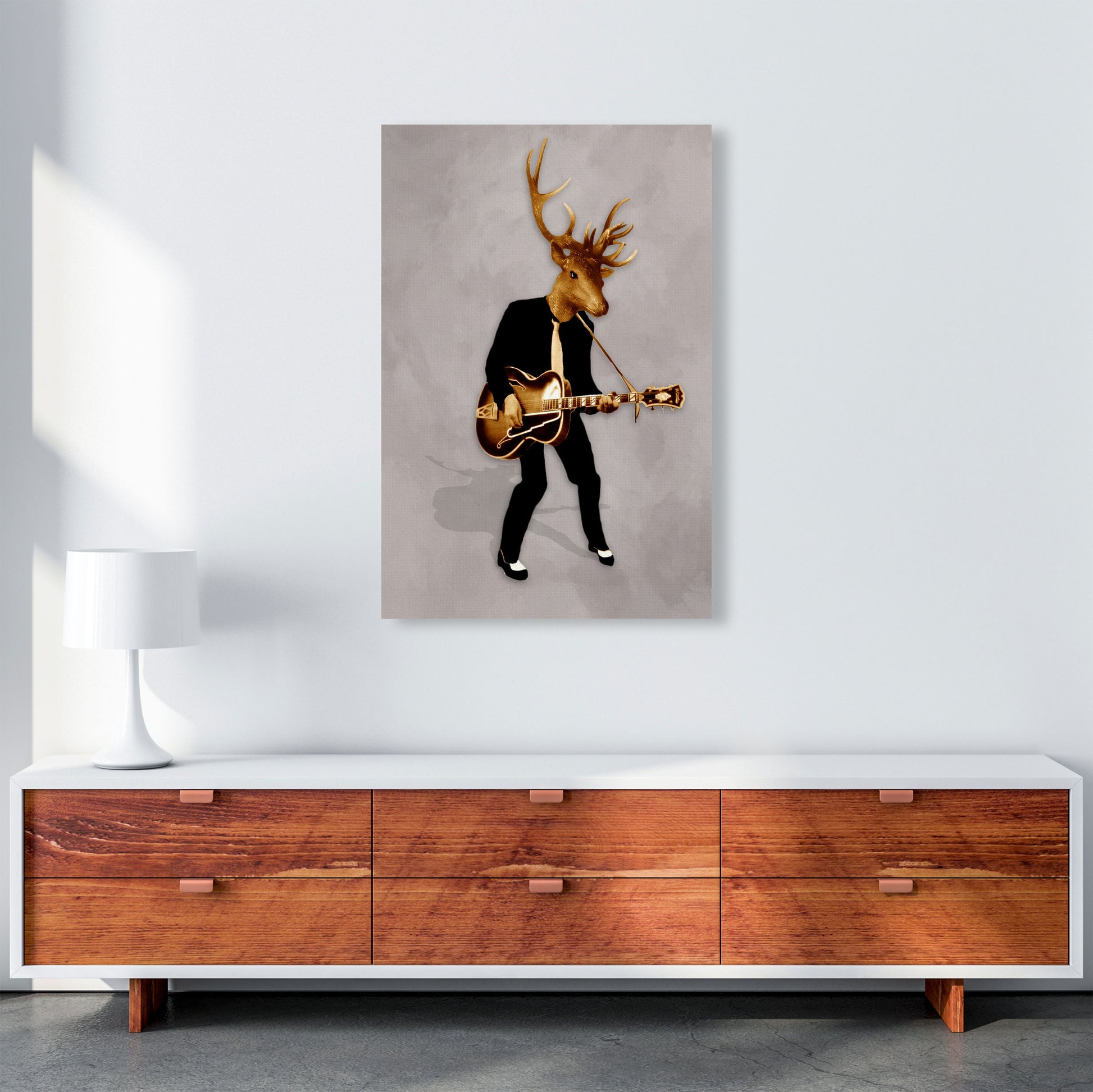 Deer Rock Art Print by Coco Deparis A1 Canvas