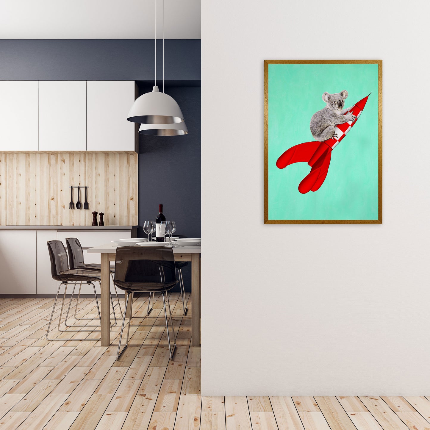 Koala On A Rocket Art Print by Coco Deparis A1 Print Only