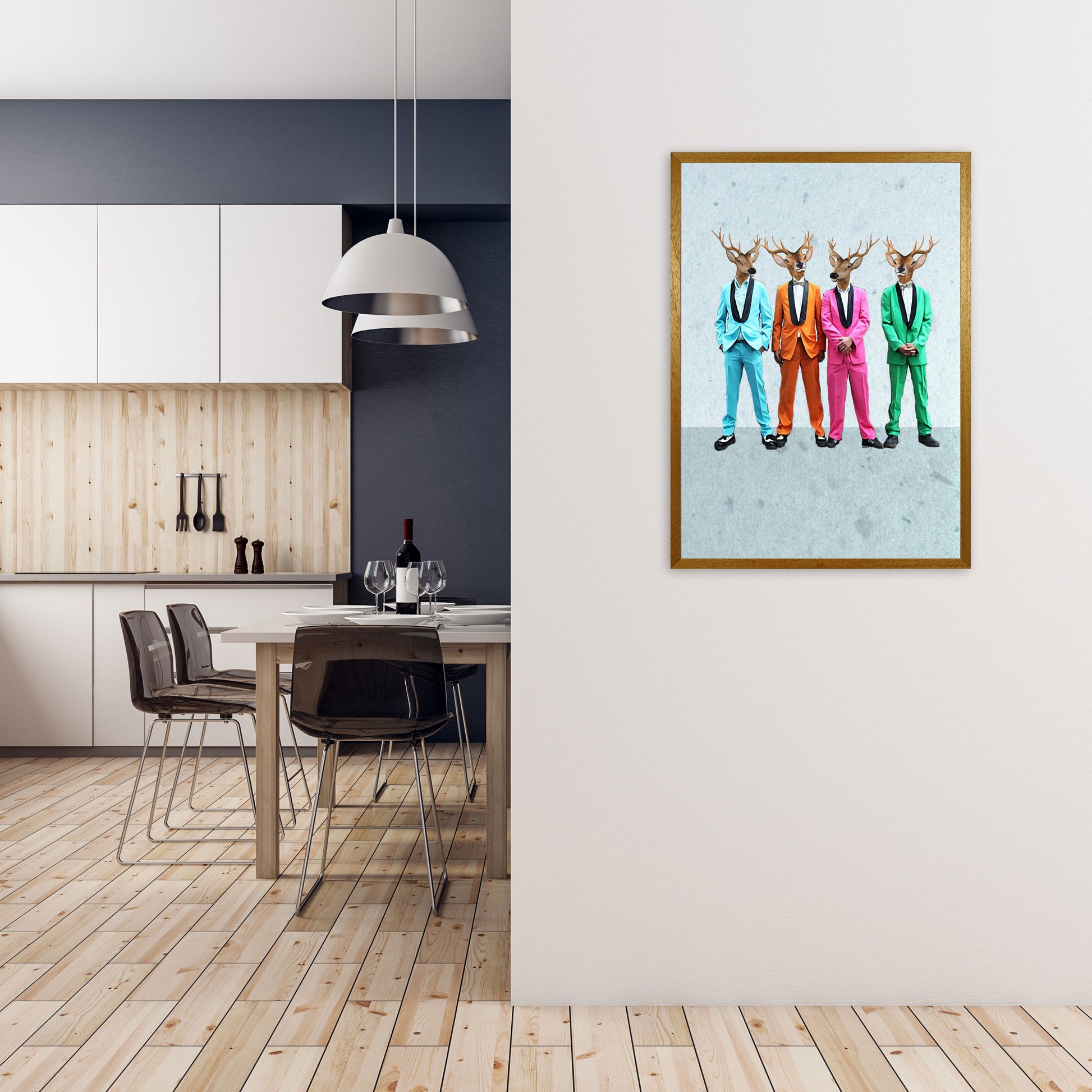 Deer Rock And Roll 2 Art Print by Coco Deparis A1 Print Only