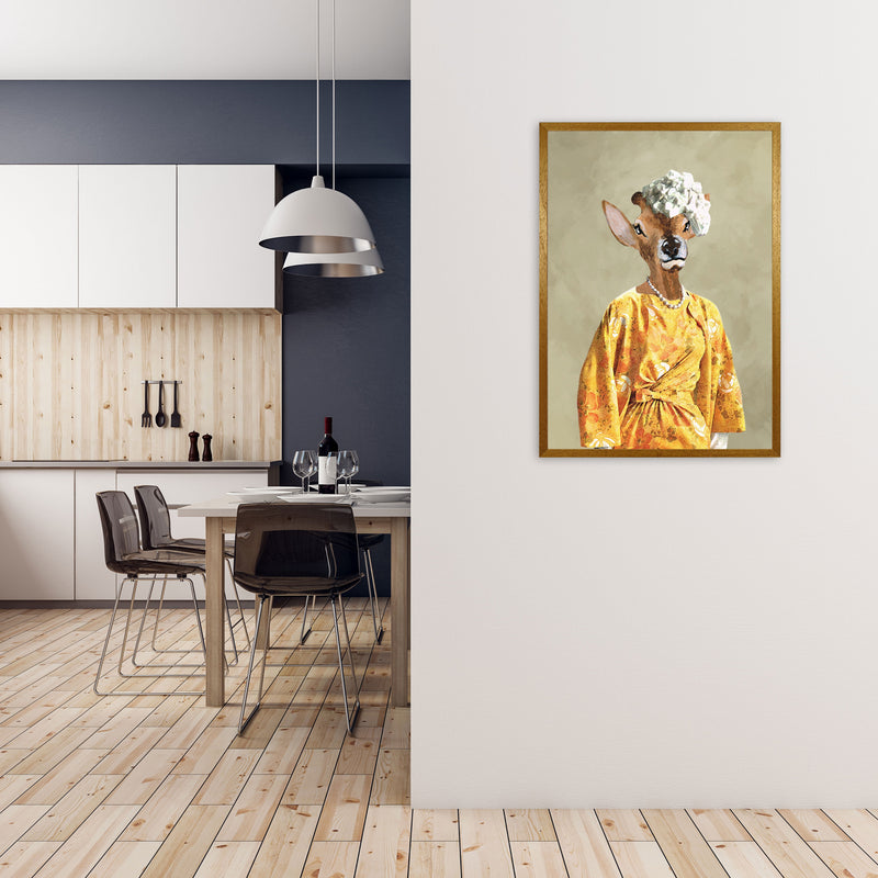 Deer Sixties Woman Art Print by Coco Deparis A1 Print Only