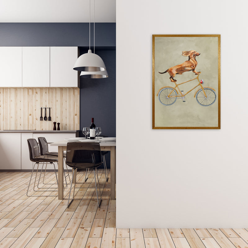 Daschund On Bicycle Art Print by Coco Deparis A1 Print Only