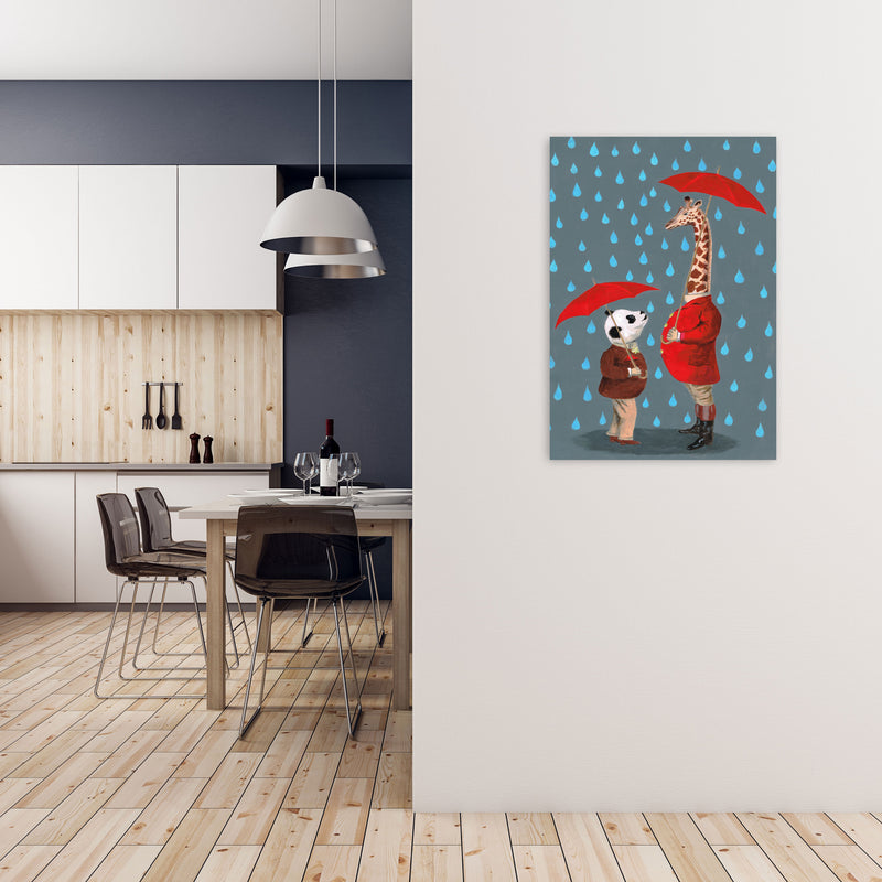 Panda And Giraffe Art Print by Coco Deparis A1 Black Frame