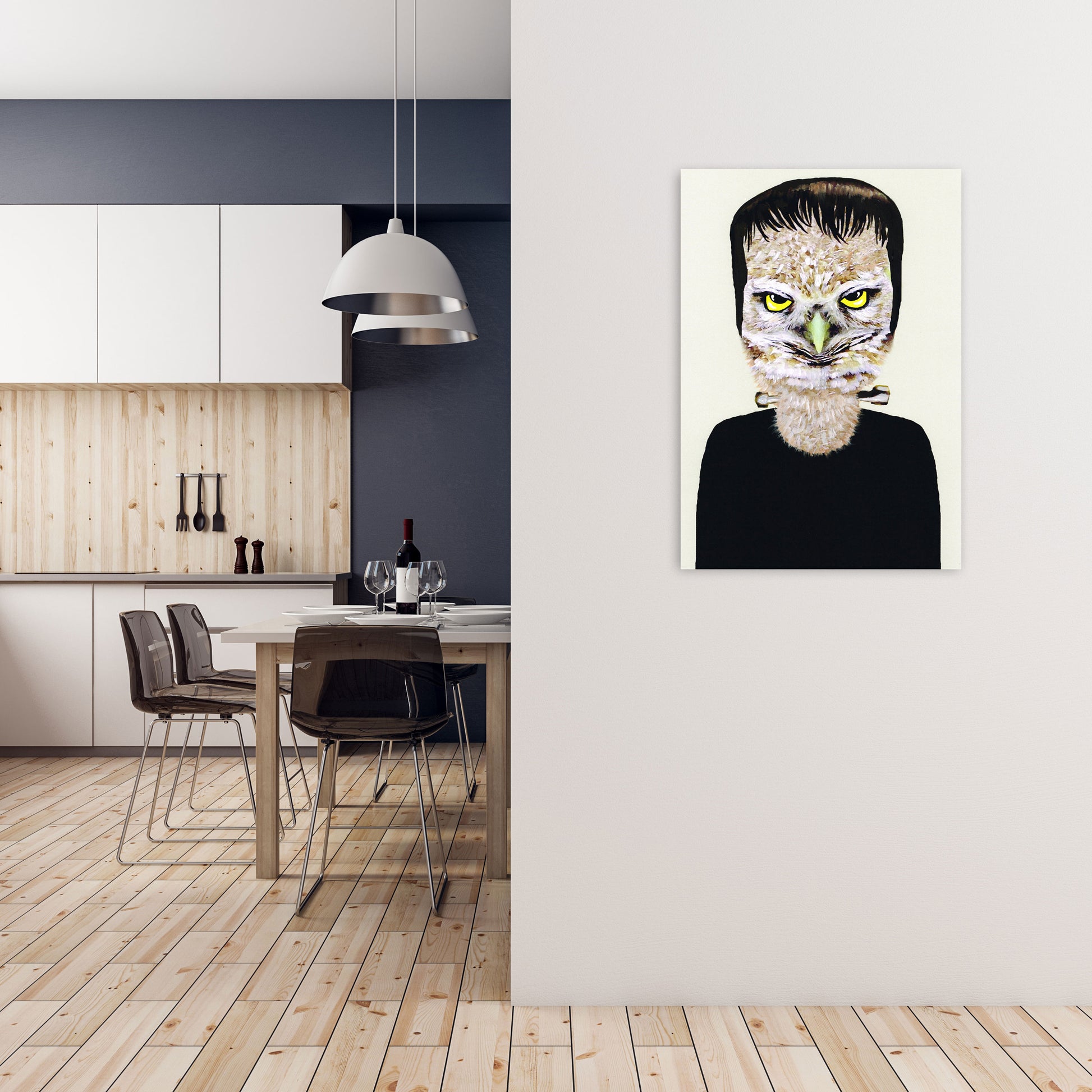Frankenstein Art Print by Coco Deparis A1 Black Frame