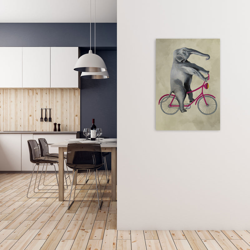 Elephant On Bicycle Art Print by Coco Deparis A1 Black Frame