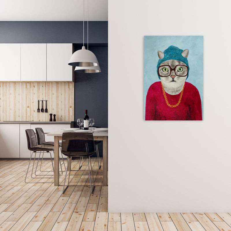 Cat Rapper Art Print by Coco Deparis A1 Black Frame