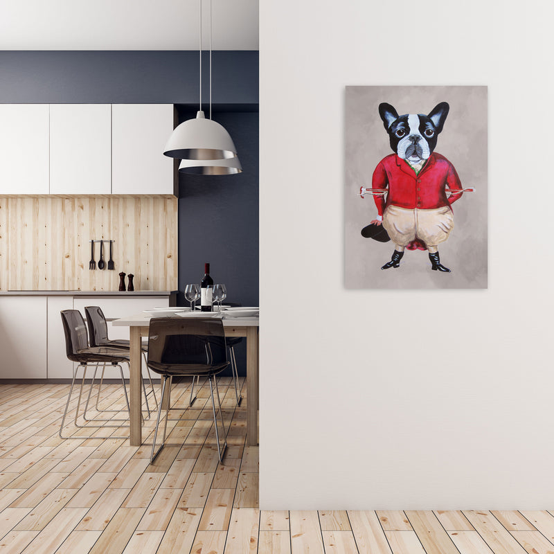 Bulldog Horse Driver Art Print by Coco Deparis A1 Black Frame