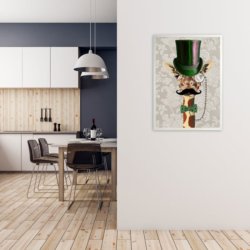 Giraffe Steampunk 2 Art Print by Coco Deparis A1 Oak Frame