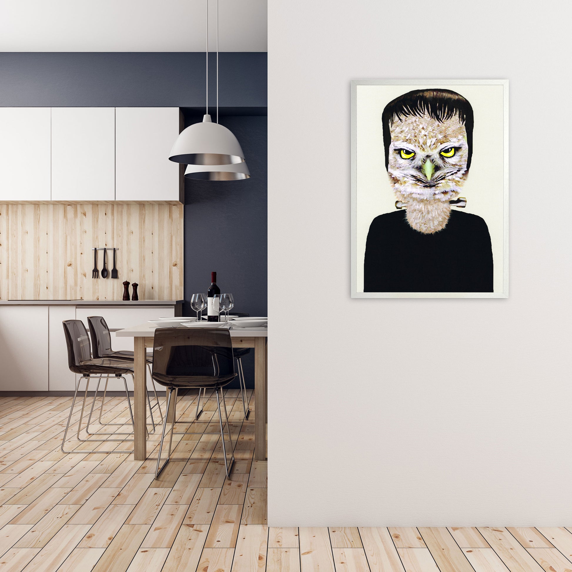 Frankenstein Art Print by Coco Deparis A1 Oak Frame