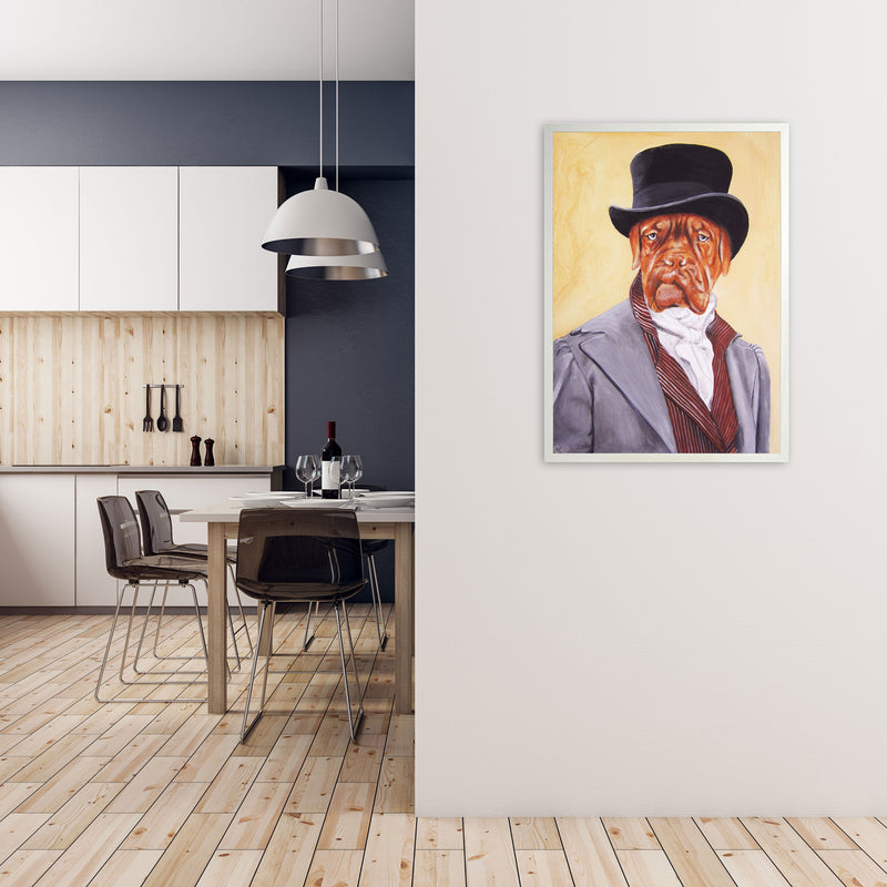 Dog Bordeaux Art Print by Coco Deparis A1 Oak Frame