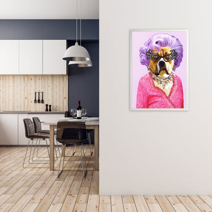 Dame Edna Art Print by Coco Deparis A1 Oak Frame