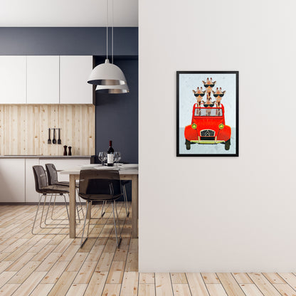 Giraffes On Holiday 2 Art Print by Coco Deparis A2 White Frame