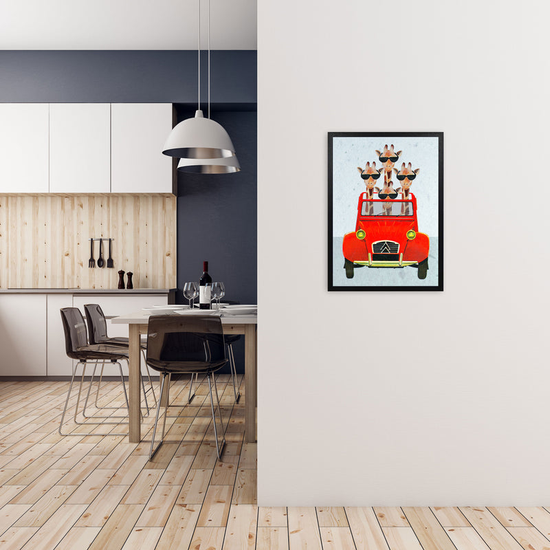 Giraffes On Holiday 2 Art Print by Coco Deparis A2 White Frame