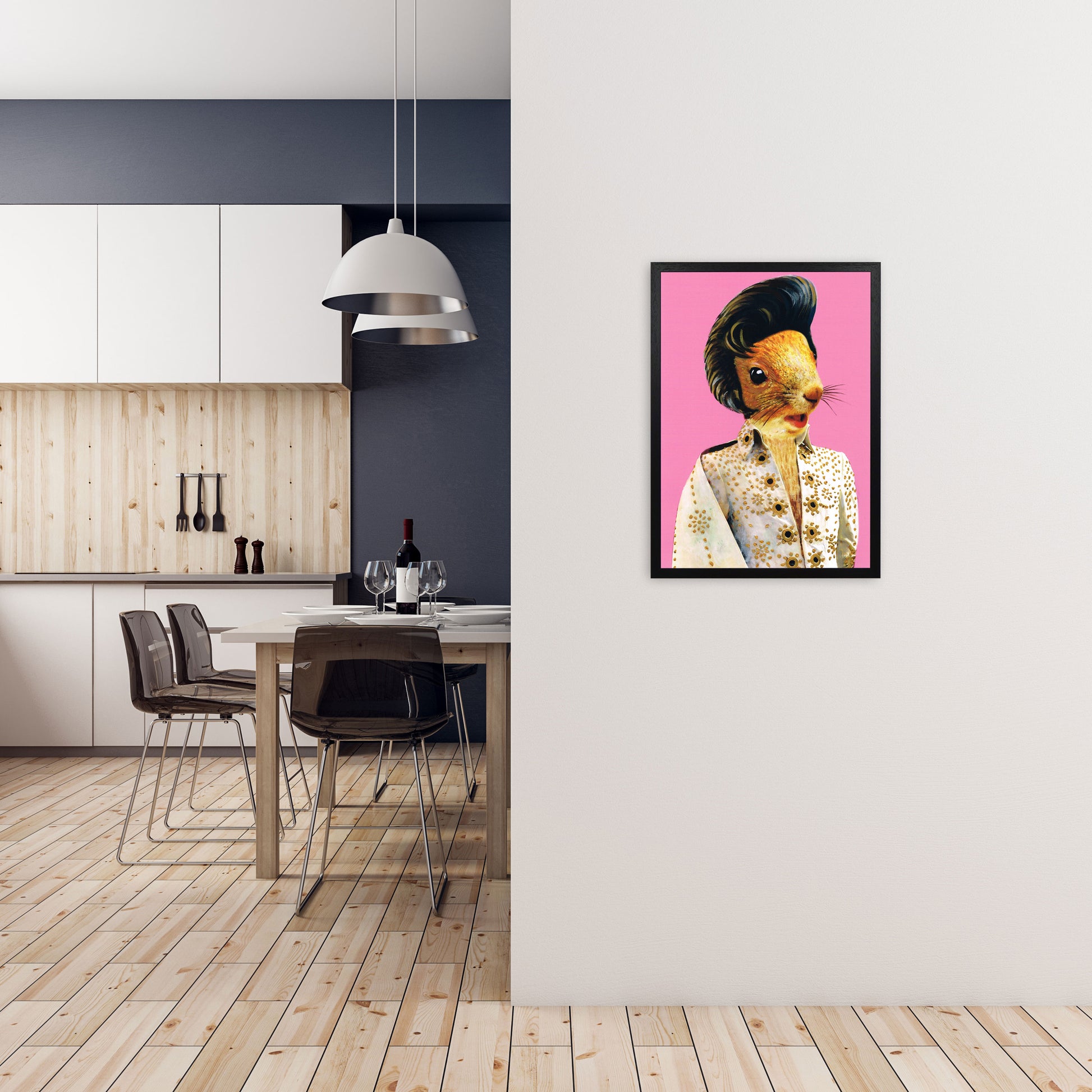 Elvis Presley Art Print by Coco Deparis A2 White Frame