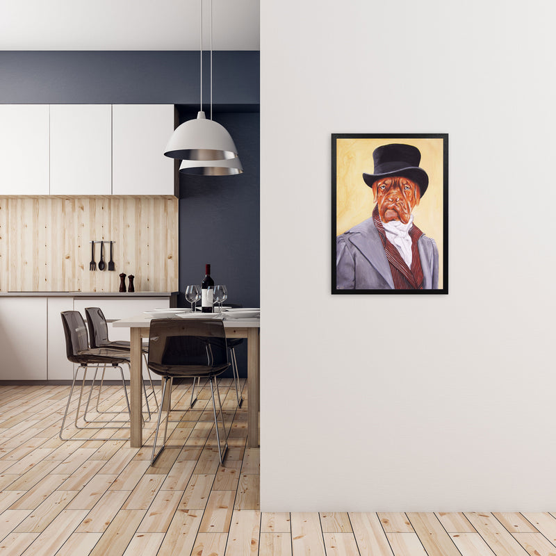 Dog Bordeaux Art Print by Coco Deparis A2 White Frame
