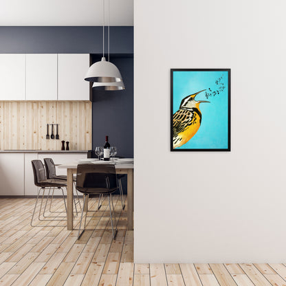 Bird Singing 02 Art Print by Coco Deparis A2 White Frame