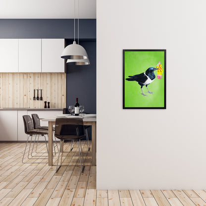 Bird With Sweet Paper Art Print by Coco Deparis A2 White Frame