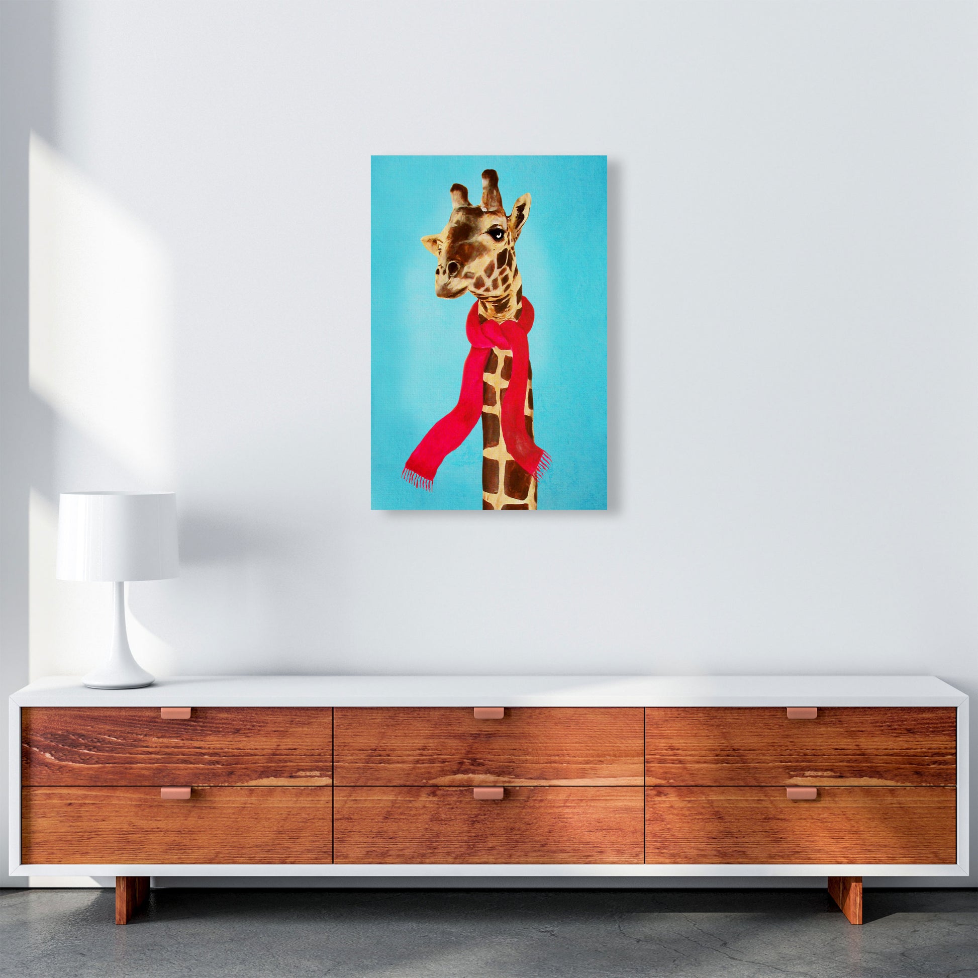 Giraffe In Winter Art Print by Coco Deparis A2 Canvas