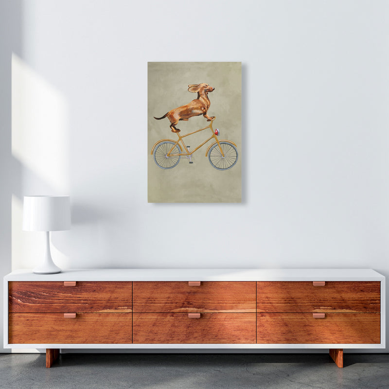 Daschund On Bicycle Art Print by Coco Deparis A2 Canvas
