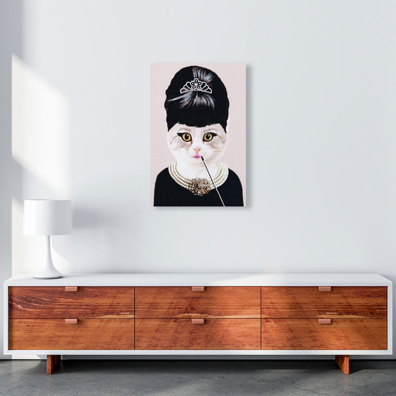 Audrey Hepburn Cat Art Print by Coco Deparis A2 Canvas