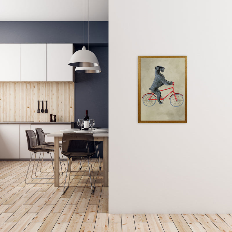 Schnauzer On Bicycle Art Print by Coco Deparis A2 Print Only