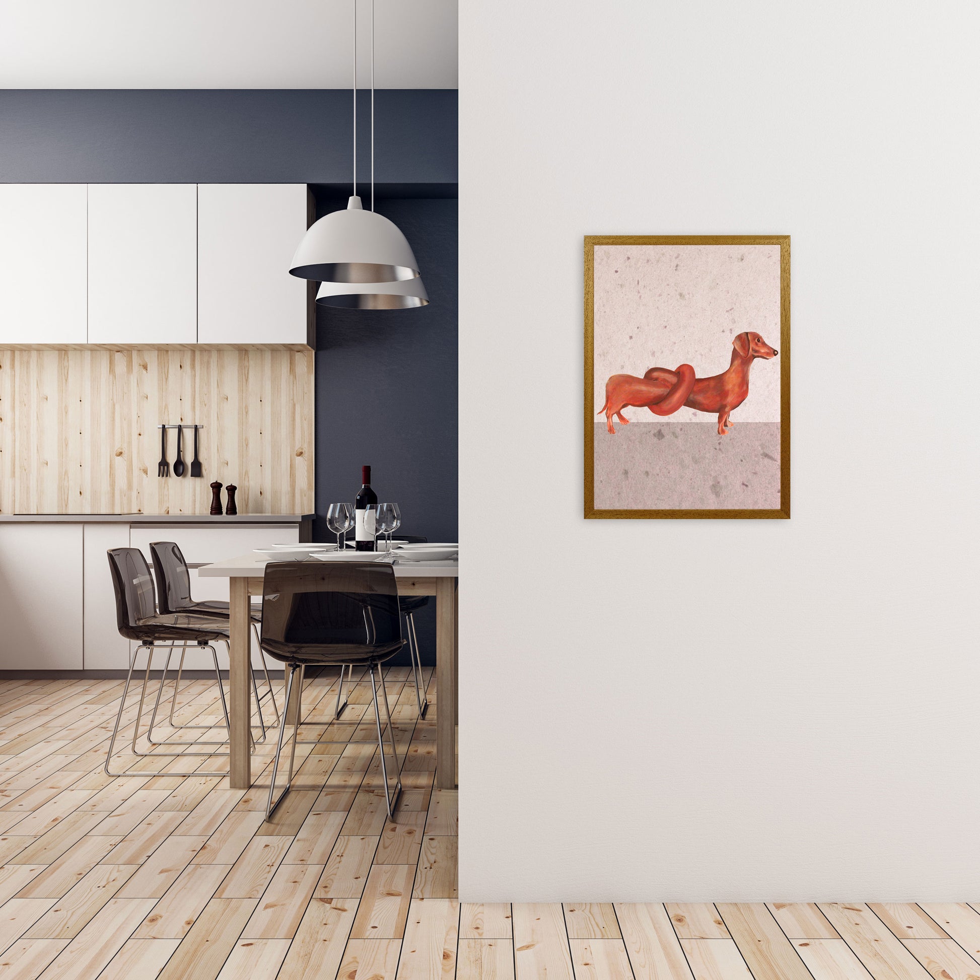 Daschund Knotted Art Print by Coco Deparis A2 Print Only