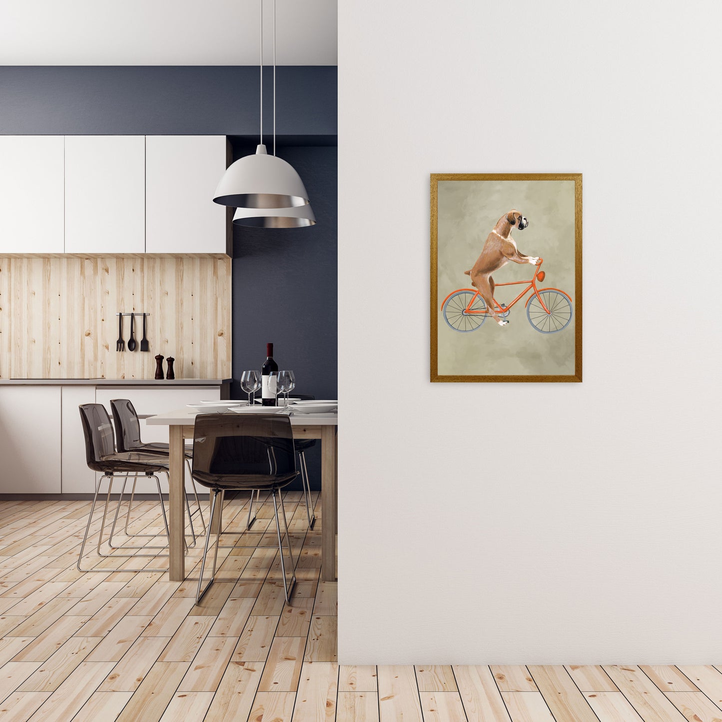 Boxer On Bicycle Art Print by Coco Deparis A2 Print Only