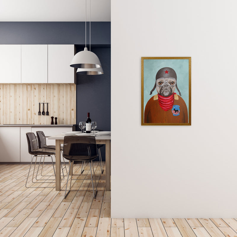 Bulldog With Helmet Art Print by Coco Deparis A2 Print Only