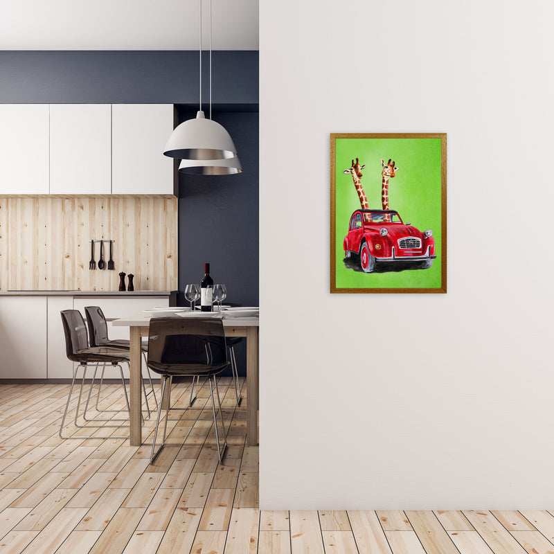 2 Giraffes In Car 2 Art Print by Coco Deparis A2 Print Only