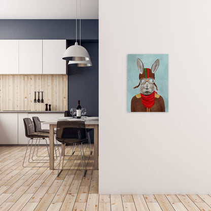 Rabbit With Helmet Art Print by Coco Deparis A2 Black Frame