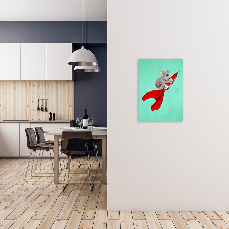 Koala On A Rocket Art Print by Coco Deparis A2 Black Frame