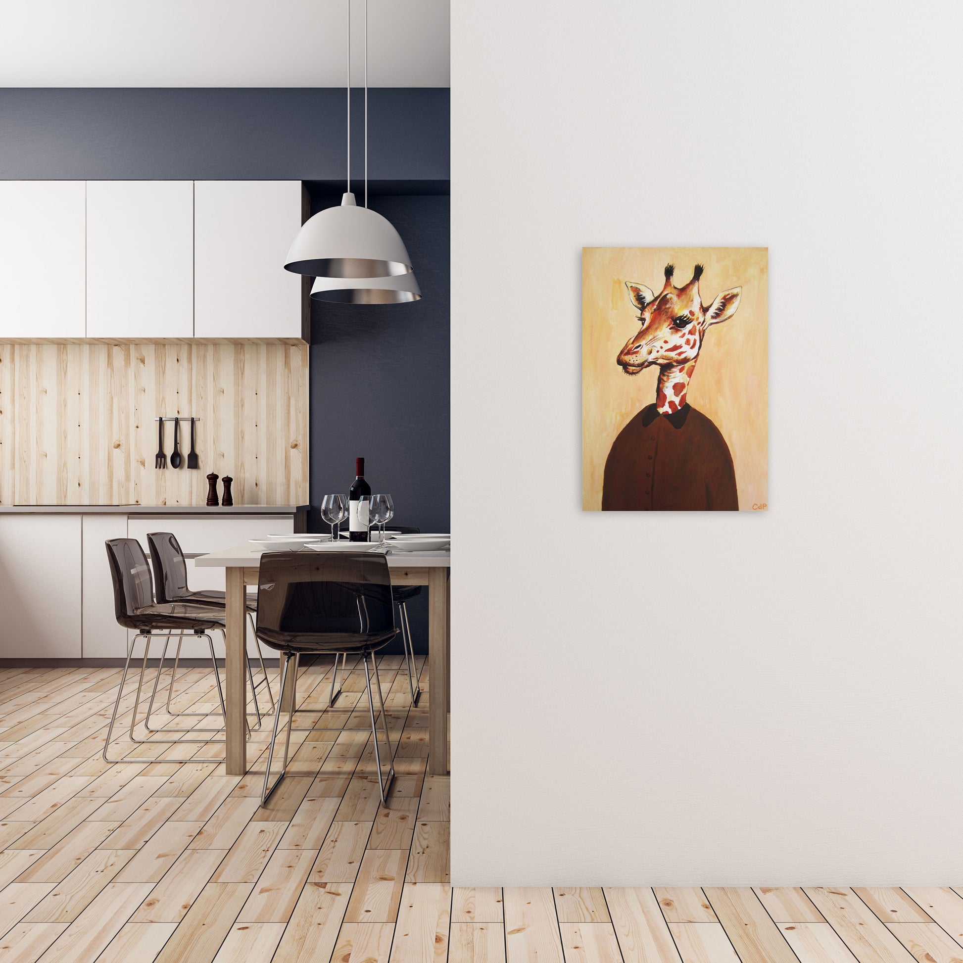 Giraffe 02 Art Print by Coco Deparis A2 Black Frame