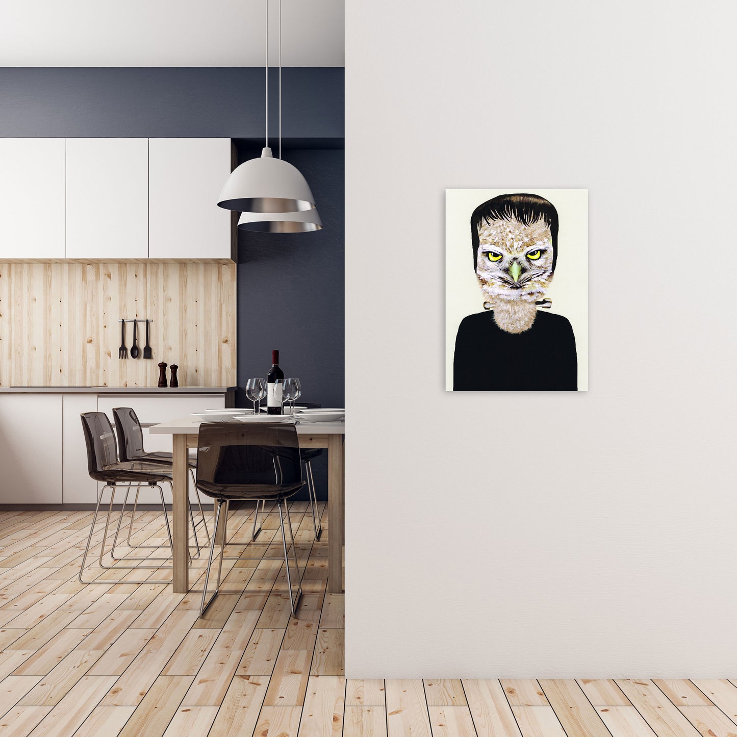 Frankenstein Art Print by Coco Deparis A2 Black Frame